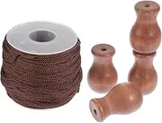 GANAZONO Wooden Bead Blinds String No Drill Blinds 50m Curtain String for Home Decoration