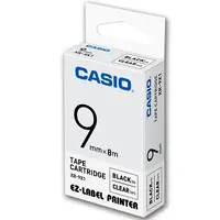 在飛比找PChome24h購物優惠-CASIO 標籤機專用色帶-9mm【共有9色】透明底黑字XR