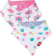 Nuby Bandana Bibs 2 Pack, Girl Assortment