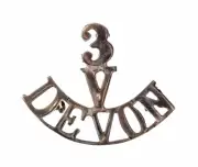 3 Volunteers Devon Shoulder Title Brass Metal