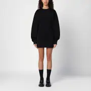 [Prada] Black short plush dress with logo triangle M Black