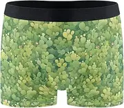 [FRODOTGV] Green Little Cactus Men Boxer Brief Shorts Running Underwear for Men Compression Boxer Para Hombre