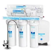 Geekpue 6 Stage Reverse Osmosis Water Filter Ro System w/ Alkaline Filter 75 GPD