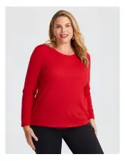 [Taking Shape] Wool Bamboo Top in Lipstick Red