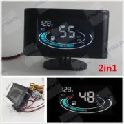 12v/24v Truck Car Voltmeter Voltage Gauge + Fuel Level Gauge Meter Universal LED (for: Toyota)