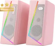 GS520 RGB Desktop Speakers,2.0 Channel Stereo 6 LED Modes, USB Powered 3.5mm AUX