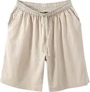 [Generic] 100 Cotton Shorts Part Pants Casual Solid Color Loose Youth Japanese Retro Breathable Shorts Men 8 Year