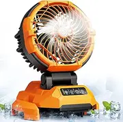 Portable Misting Fan, 30000mAh Rechargeable Battery Powered, Floor Cooling Fan 4 Strong Winds, 4 Spray Mister, Adjustable Base for 10-13in Water Tank, Outdoor Fans for Camping(No Bucket Included)