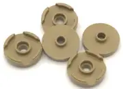 Lego 5 New Dark Tan Tiles Flat Smooth Round 2 x 2 with Open Stud Parts