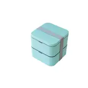 Cuisena Square 2 Layer Bento Box - Aqua