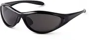 [ADE WU] Trendy Y2K Sunglasses Fashion Wrap Around Sport Sun Glasses Goggles Futuristic Sunglasses