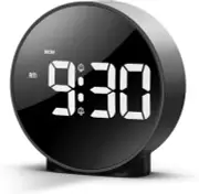 Digital Alarm Clock, LED Electronic Clock, Small Desk Clock with 2 Alarms Snooze