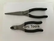 Snap-On Tools USA NEW 2pc Black Soft Grip Cutter & Needle Nose Plier Lot Set