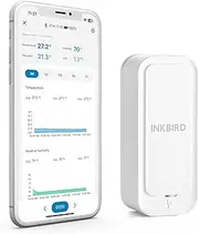 INKBIRD Bluetooth Thermometer Hygrometer ITH-11-B, Bluetooth 5.0 Temperature and Humidity Monitor, APP Remote Control, IP65 Waterproof, 2 Years Data Storage and Export