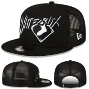 New Era Chicago White Sox Black 950 Snapback Hat MLB Basic Mesh Back Trucker Cap