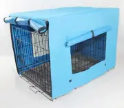30' Portable Foldable Dog Cat Rabbit Collapsible Crate Pet Cage with Blue Cover