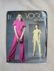 VOGUE JUMPSUIT SEWING PATTERN 1791 Womens Capelet Straight Wide Leg NEW 16 - 24