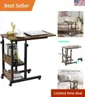 C Shaped Side Table Adjustable, Height Adjustable C Table with Wheels and Sto...