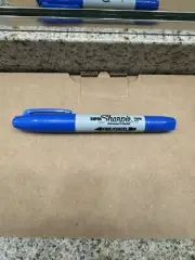 SUPER SHARPIE BLUE Twin Tip Permanent Marker Fine/Chisel Jumbo New Discontinued