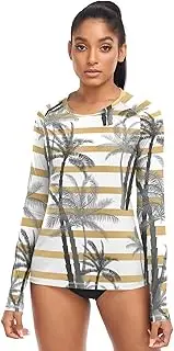 [ODAWA] Leopard Grain Women's Rash Guard Shirts Regular-Fit Quick Dry Water Shirts