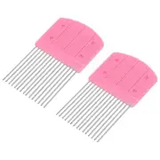 2Pcs Paper Quilling Tool Comb, 5.7x3.2" Origami Carding Boards Strip Loops Pink