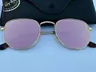 NEW Ray-Ban RB3548N 001/Z2 Arista HEXAGONAL / Flat Bronze Mirror Sunglasses