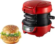 Breakfast Hamburger Maker with Egg Cooker Ring Breakfast Sandwich Maker for Muffin Omelet Waffles,Red