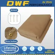 400x500cm Heavy Duty Tan Canvas Tarp Tarpaulin Outdoor UV Protection Waterproof