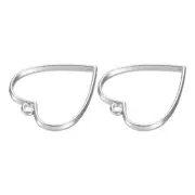 10 Pcs Heart Shape Geometric Hollow Frame Pendants (Silver Tone)