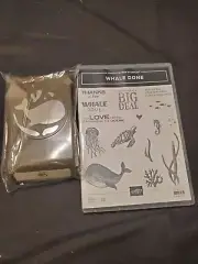 NIP Stampin Up WHALE DONE stamp set and WHALE punch *bundle