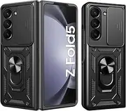 [Electro-weideworld] Kickstand Case for Samsung Galaxy Z Fold 5 5G, [Camera Protection] Shockproof Hard PC Holder Stand Protective Case Cover for Samsung Galaxy Z Fold 5