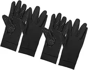 [Abaodam] 2Pair Winter Copper Fiber Compression Gloves for Men Non Slip Full Finger Design for Outdoor Sports Fitness for Cycling Climbing Rehabilitation Daily Use