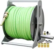 Garden Hose Reel Cart Small,Portable Outdoor Cleaning Water Pipe Truck, Wall-Mounted Pet Bath Reel Cart, Garden Storage Set,15M