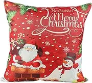 AUTSUPPL Elegant Christmas Decor Pillow 45x45cm Sofa Linen Throw Pillow Xmas Elements for Festive Decor
