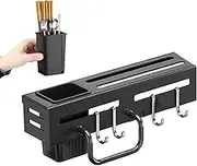 Wall Mounted Knife Rack, Wall Mounted Knife Rack - Cutlery Holder for Pots, Multifunctional Knife Rack Without with Hooks for Kitchen Utensils, Scissors, Forks, Chopsticks