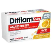 Difflam Plus Anaesthetic Sore Throat Lozenges - Honey & Lemon X 32