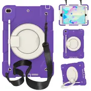 MCC Kids Shockproof Strap iPad 10.2 2020 8th Gen Apple Case Cover Ring [Purple]