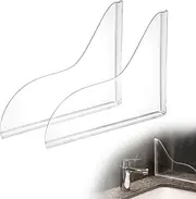 2 Pack Shower Splash Guard Kit Clear Waterproof Silicone Base Acrylic Plate Removable Self-Adhesive Fixing Bathroom Bathtub Corner Splash Guard Keep Water in Washbasin Tubs Sinks Bath