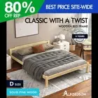 ALFORDSON Bed Frame Wooden Timber Double Size Mattress Base Platform Beatrix Oak
