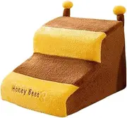 LeeQinersw Pet Steps for Small Dogs, Two-Step Design for High Bed and Sofa, Yellow Brown