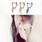 20g 16g Wing conch chain earring conch hoop earring Helix cartilage earring 1pc