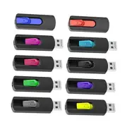 10 PackB USB Flash Drives USB 2.0 Flash Drive Slide 128M 10-Multicoloured