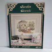 Stoney Creek GARDEN SECRETS Cross Stitch Pattern Leaflet 26 1989 GAZEBO girls