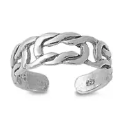 Everlasting Love Knot Toe Ring 925 Sterling Silver 5mm Band Adjustable