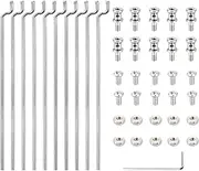 uxcell 10pcs Adjustable Pushrod Connector Linkage Stopper 1.2mm x L450mm (17.7 Inch) Steel Z Push Rods Parts