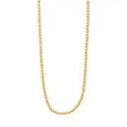 9kt Yellow Gold Diamond Cut Rolo Ball Chain Necklace 45cm