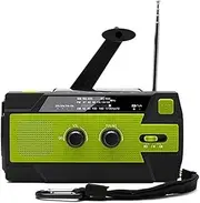 Emergency Weather Radio,Rechargeable Battery Portable Hand Crank Solar Weather Alert Radio AM FM with LED Flashlights, SOS Alarm, Reading Lamp