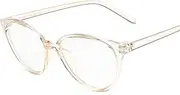 Anti-Blue Light Blocking Glasses for Women Transparent Flat Mirror Glasses Simple Cat Eye Eyewear
