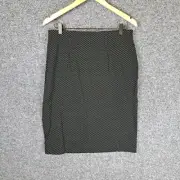 NEW Autograph Womens Skirt Size 14 Black Polka Dot Stretch