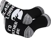 [G2TUP] 2 Pairs Vintage Glass Blowing Gifts I'd Rather Be Glasscraft Socks Glassware Art Gift Cotton Socks for Artists